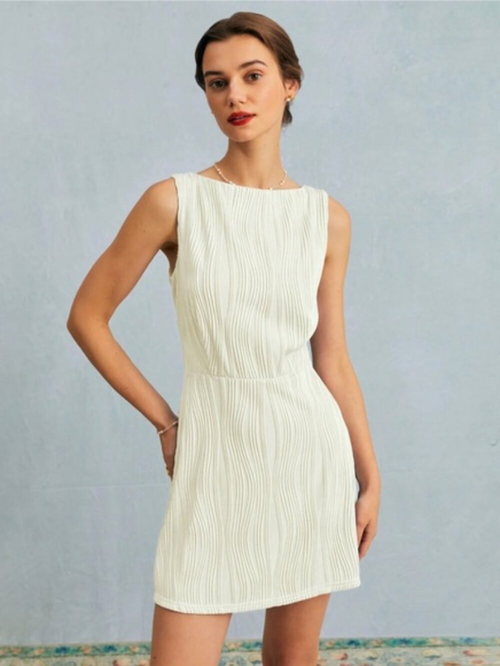 Brand new - Water Ripple Textured Sleeveless Mini Dress